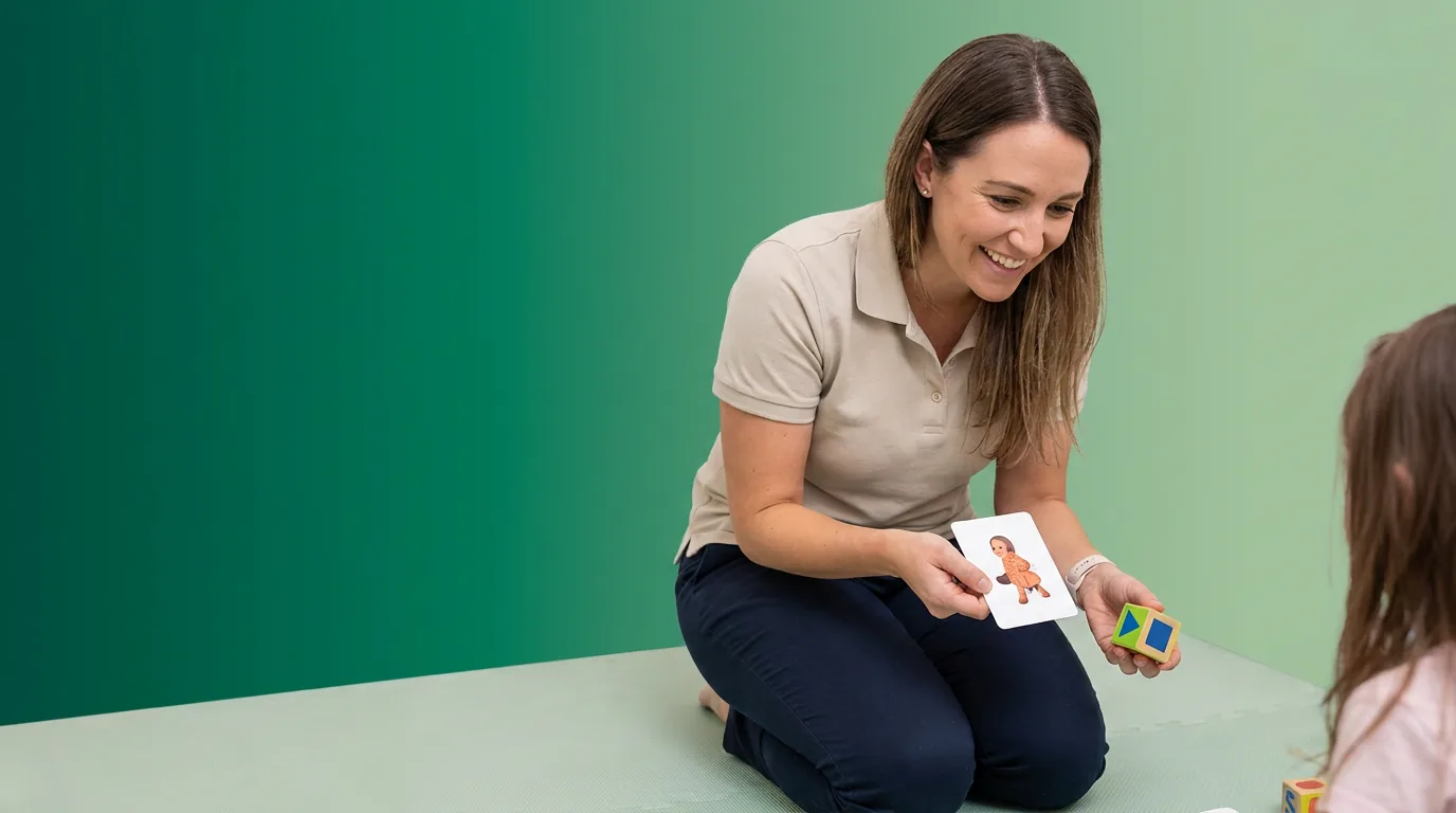 ABA therapy services in Cincinnati, OH: illustrative photo of an ABA therapist at work