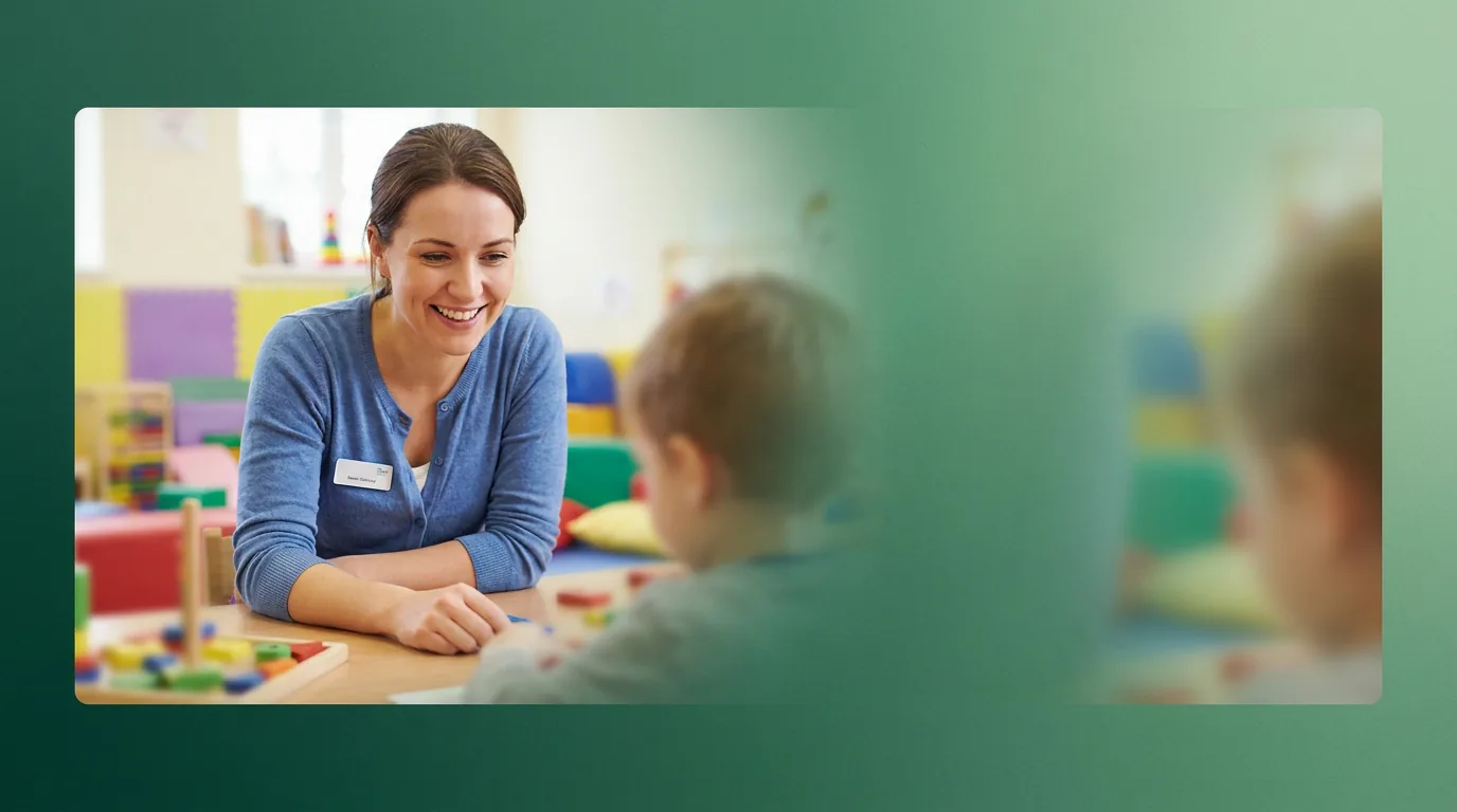 ABA therapy services in Norman, OK: illustrative photo of an ABA therapist at work