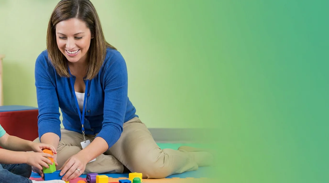 ABA therapy services in Bellevue, WA: illustrative photo of an ABA therapist at work