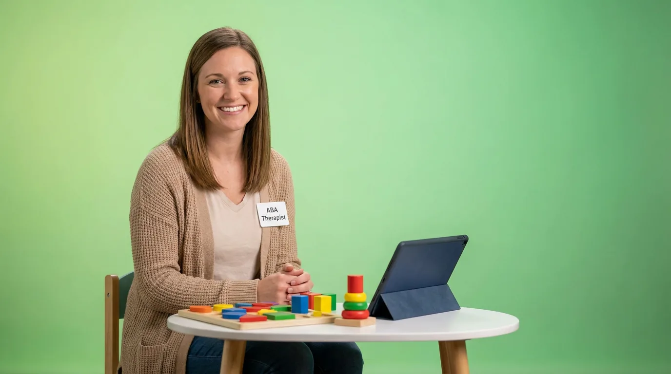 ABA therapy services in Warner Robins, GA: illustrative photo of an ABA therapist at work