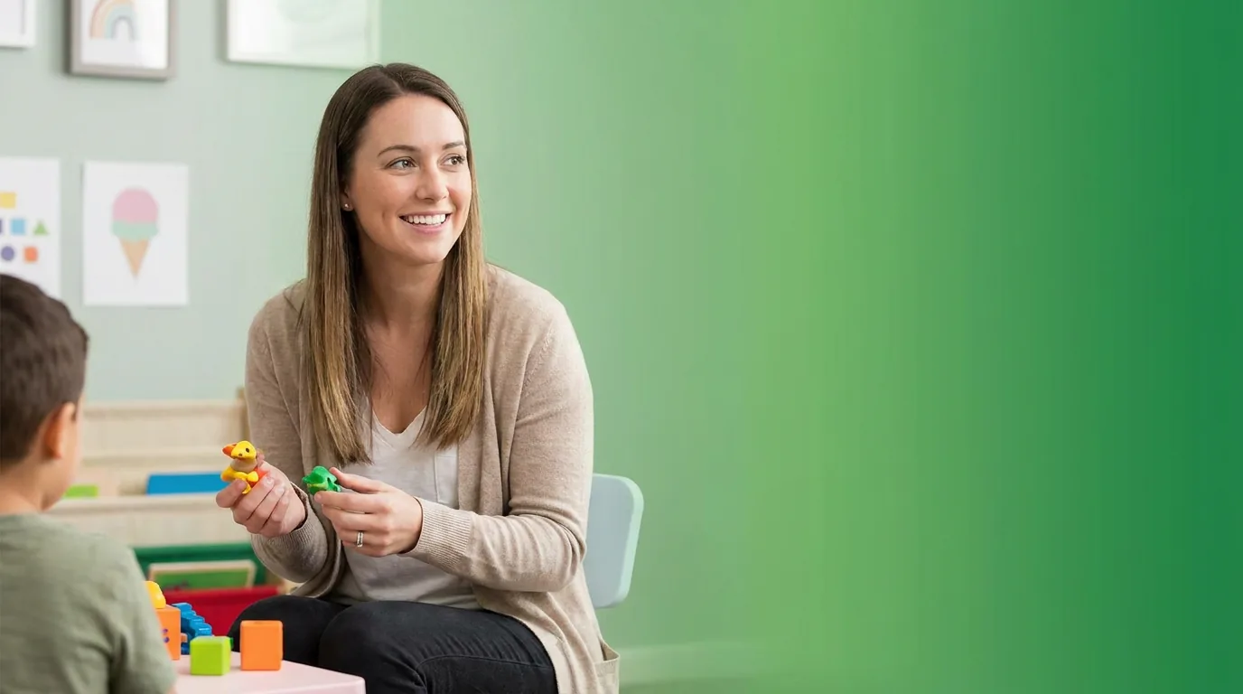 ABA therapy services in Lenexa, KS: illustrative photo of an ABA therapist at work