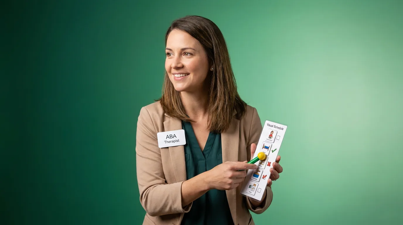 ABA therapy services in Springfield, IL: illustrative photo of an ABA therapist at work