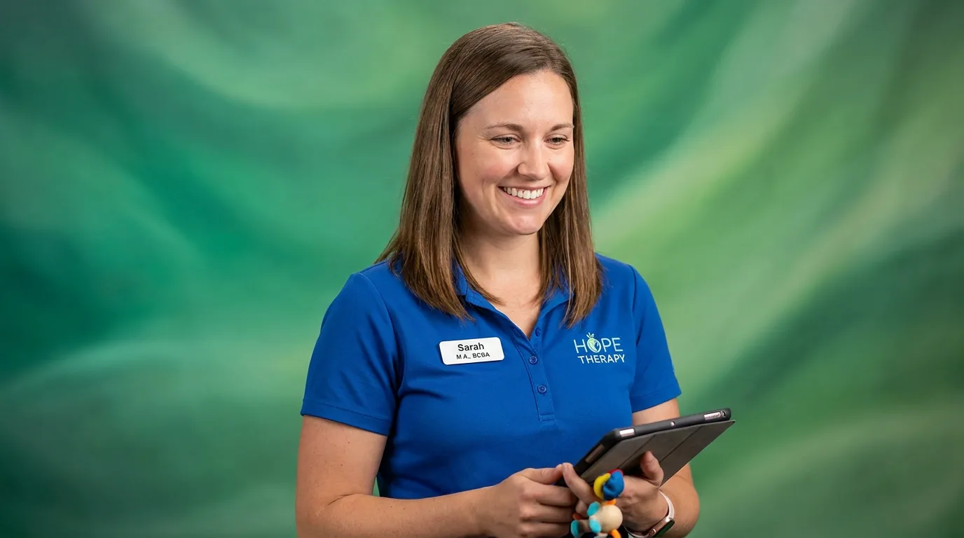 ABA therapy services in Miramar, FL: illustrative photo of an ABA therapist at work