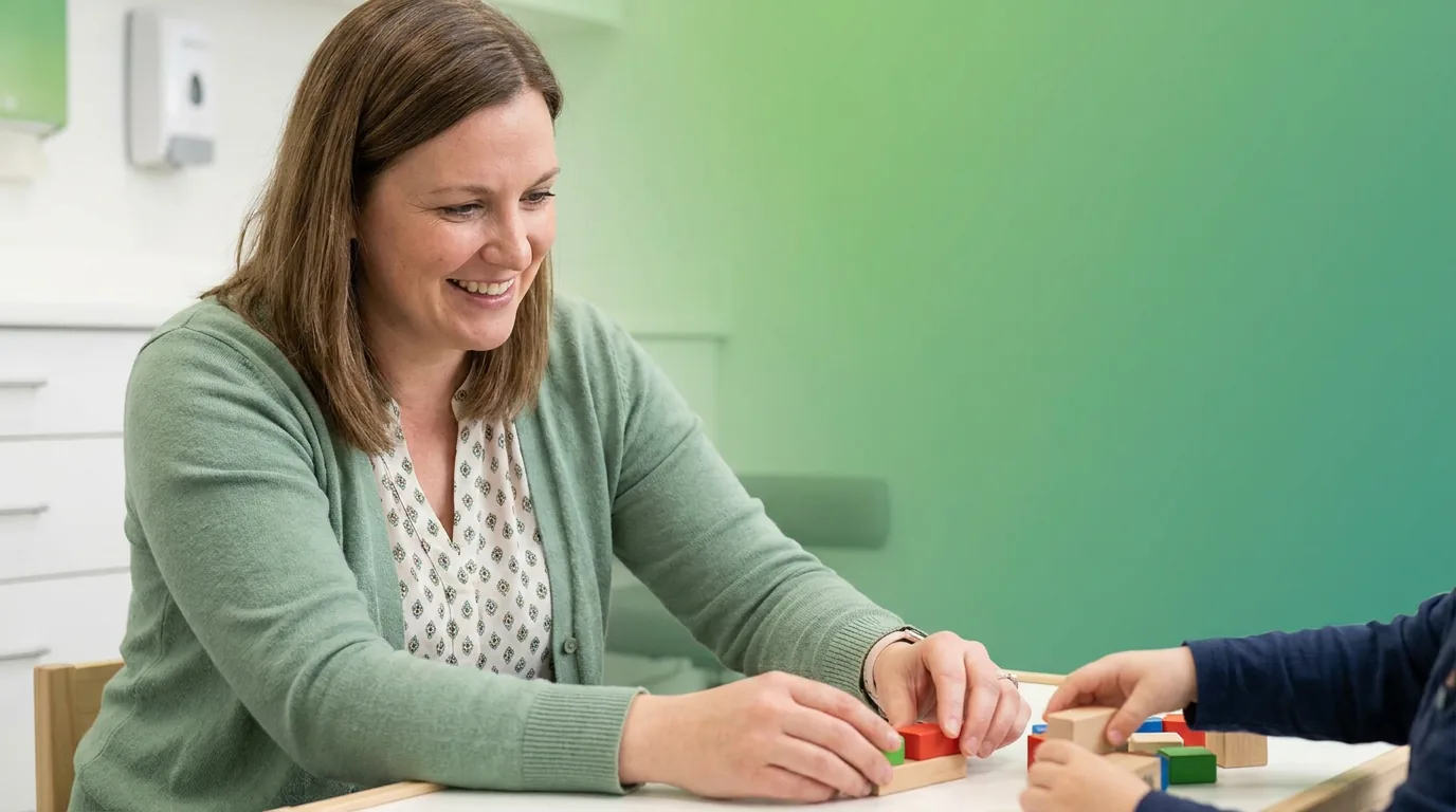 ABA therapy services in Winston-Salem, NC: illustrative photo of an ABA therapist at work