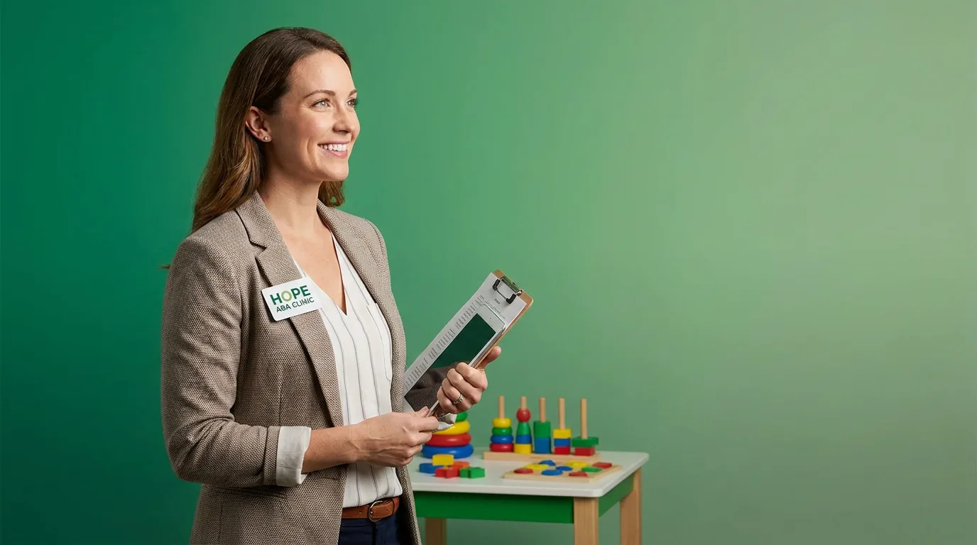 ABA therapy services in Oklahoma City, OK: illustrative photo of an ABA therapist at work