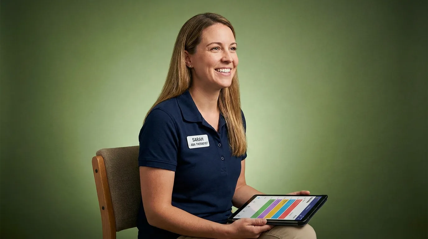 ABA therapy services in Columbus, OH: illustrative photo of an ABA therapist at work