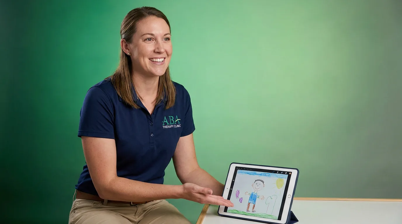ABA therapy services in Glendale, AZ: illustrative photo of an ABA therapist at work