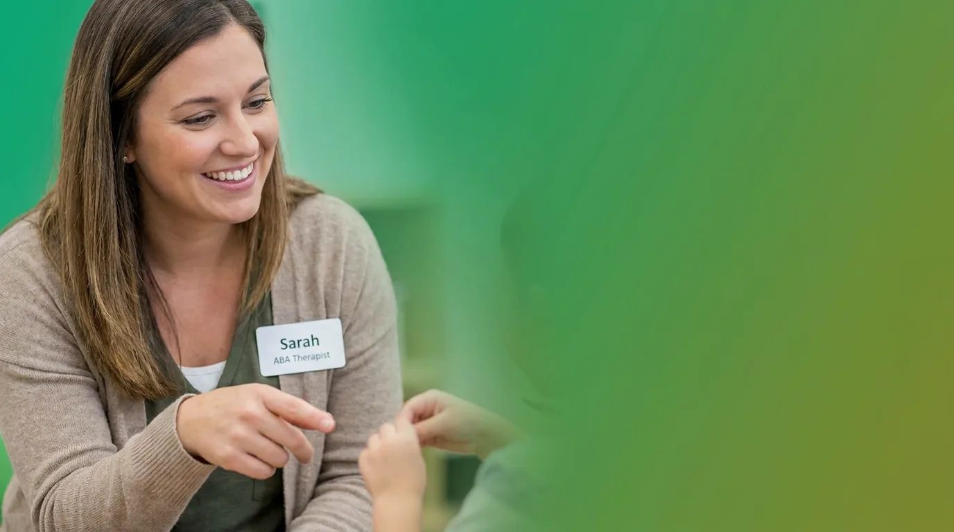 ABA therapy services in Des Moines, IA: illustrative photo of an ABA therapist at work
