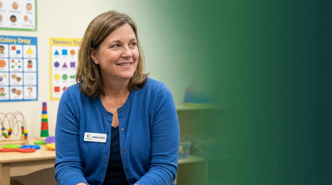 ABA therapy services in Louisville, KY: illustrative photo of an ABA therapist at work