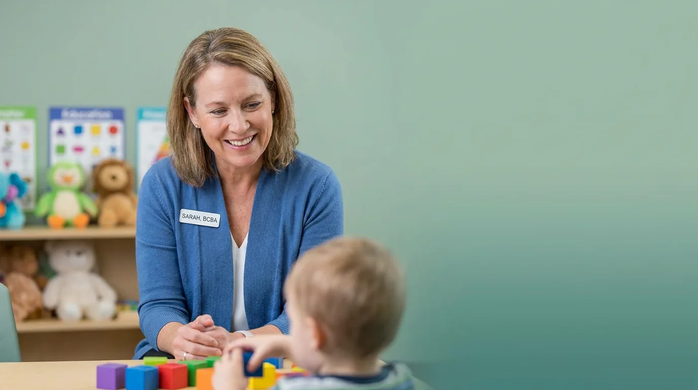 ABA therapy services in Riverside, CA: illustrative photo of an ABA therapist at work