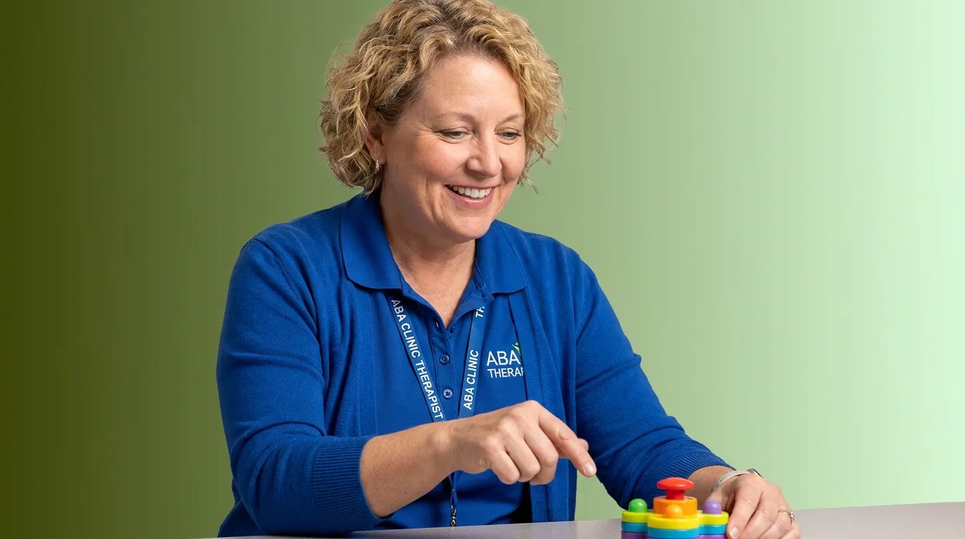 ABA therapy services in Alpharetta, GA: illustrative photo of an ABA therapist at work