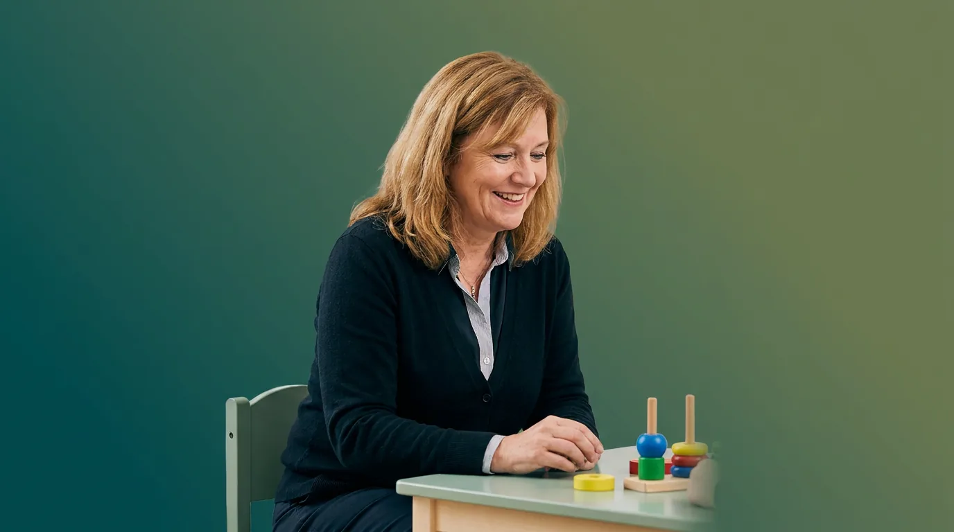 ABA therapy services in Richmond, TX: illustrative photo of an ABA therapist at work