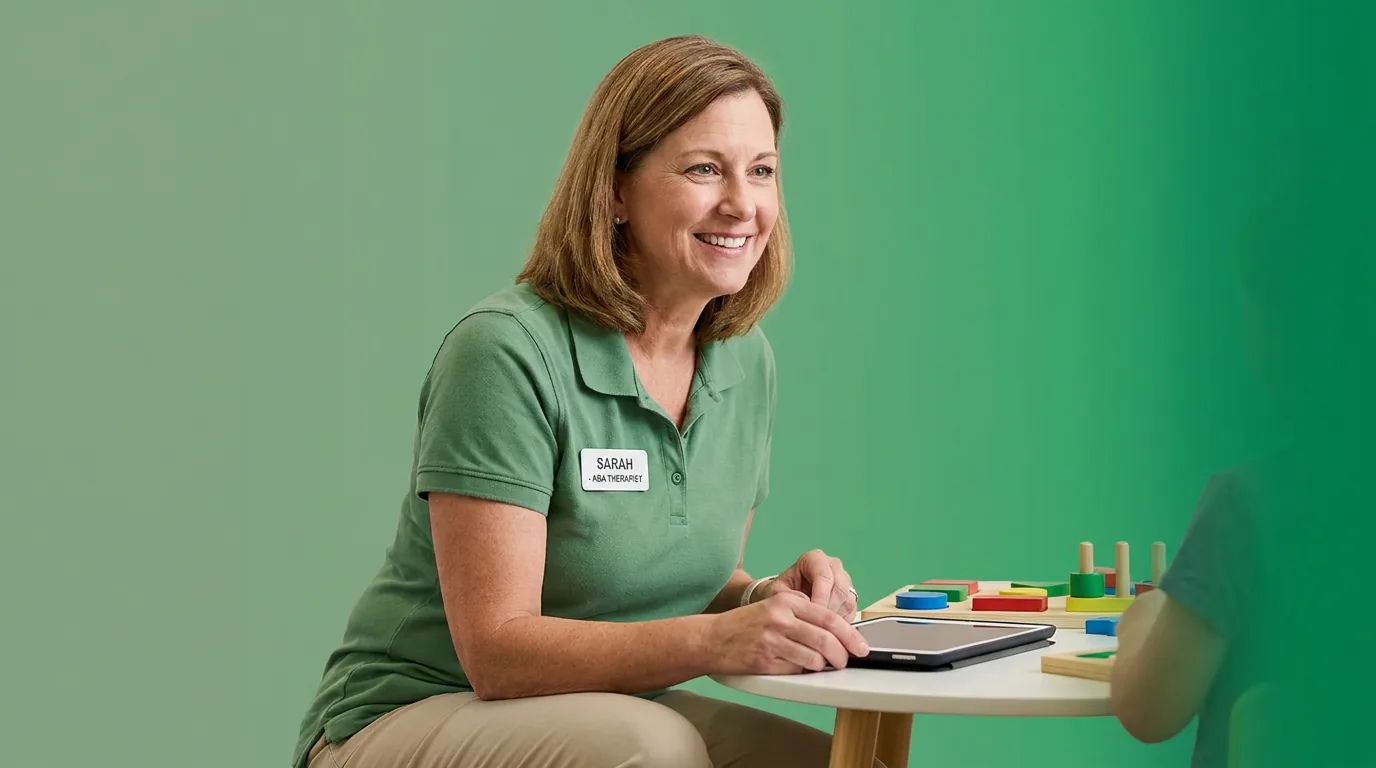ABA therapy services in St Paul, MN: illustrative photo of an ABA therapist at work