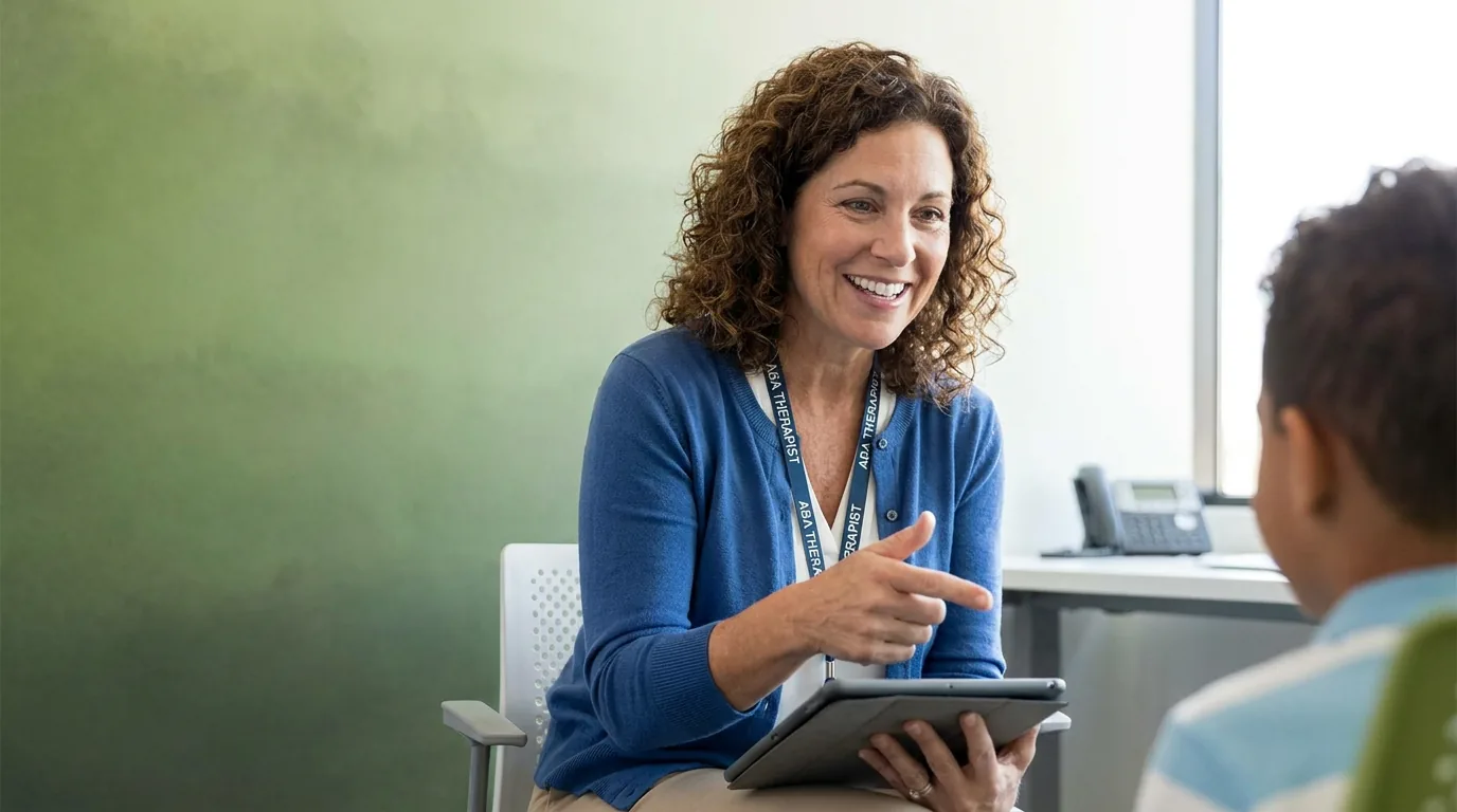 ABA therapy services in Cleveland, OH: illustrative photo of an ABA therapist at work
