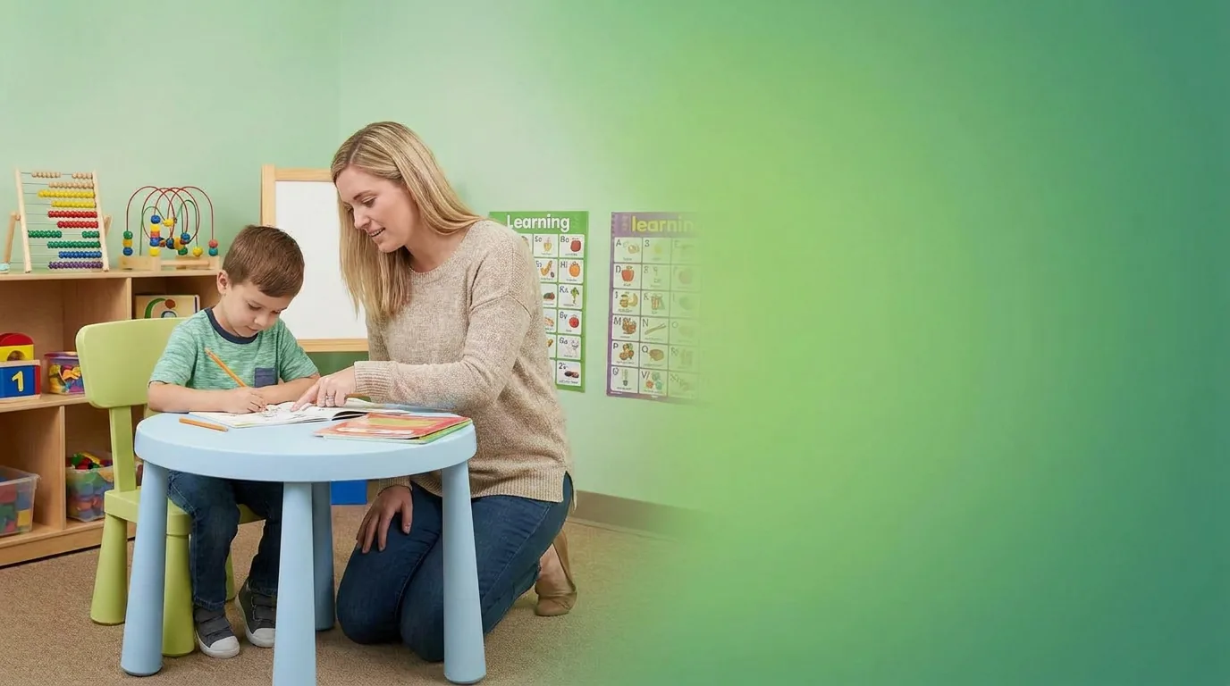 ABA therapy services in Cape Coral, FL: illustrative photo of an ABA therapist at work