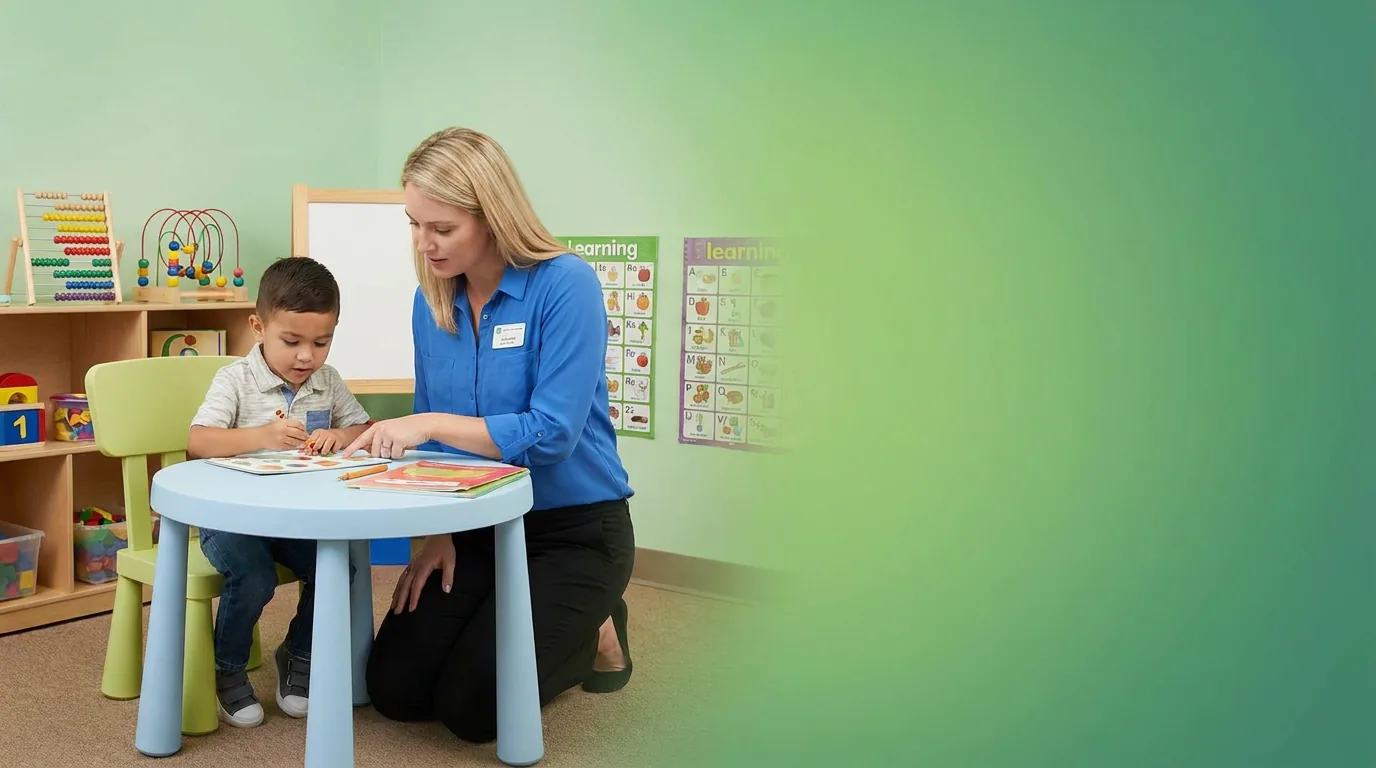 ABA therapy services in Coral Gables, FL: illustrative photo of an ABA therapist at work