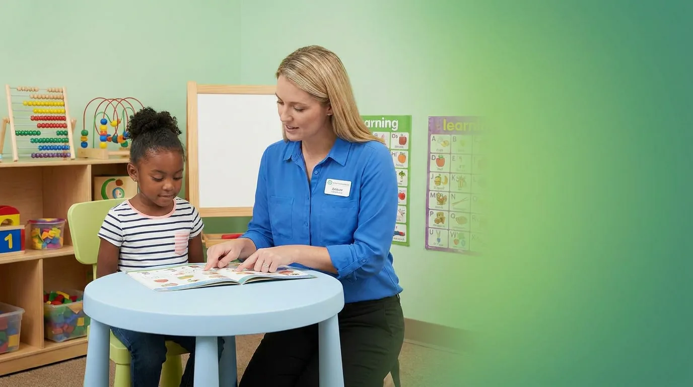 ABA therapy services in Roswell, GA: illustrative photo of an ABA therapist at work